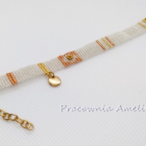 minimalistyczna srebrno-złota z zawieszką