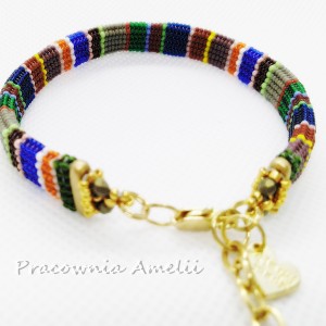 kolorowe paski wyjątkowa bransoletka beading