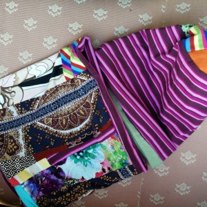 komplet damski patchworkowy dobry na rower