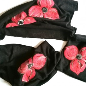 komplet wełniany czarny