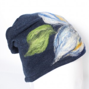 czapka wełniana damska granat