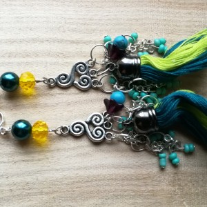 klipsy boho duże orientalne wiszące kolorowe