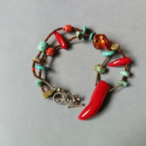 naszyjnik etno boho turkus koral