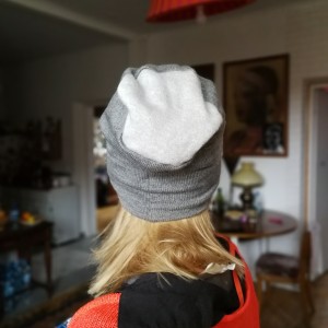 czapka szara dzianina swetrowa ciepła