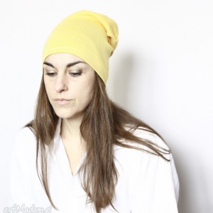 czapka dzianinowa unisex zółta