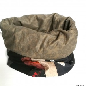 komin patchworkowy w kolorach ziemi handmade