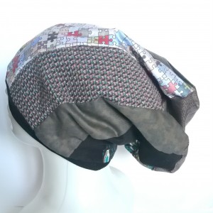 czapka turbanowa etno boho patchwork