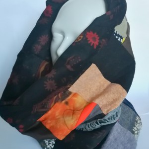 komin patchworkowy pojedynczy egzemplarz damski handmade