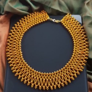 Naszyjnik Krywulka Pomaranczowy Etno Folk