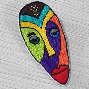 Broszka haft pop art face 5