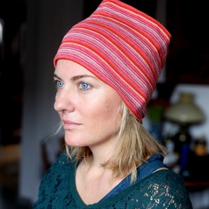 opaska szeroka w paski dzianinowa sportowa