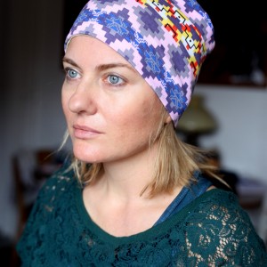 opaska szeroka we wzory dzianinowa sportowa