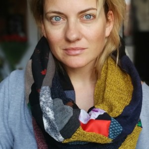 komin patchworkowy pojedynczy egzemplarz damski handmade