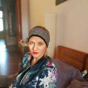 opaska damska w panterke na podszewce