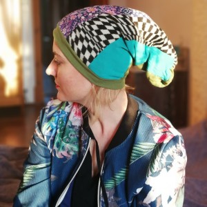 czapka damska szyta patchworkowo etno boho