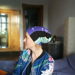 czapka damska szyta patchworkowo wiosenna