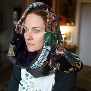 komin wiosenno-jesienny szyty patchworkowo