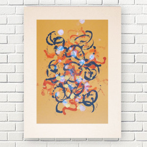 abstrakcja w ciepłych kolorach, oryginalna grafika 30x40, beżowy obraz do loftu,nowoczesny rysunek A3, boho grafika do domu, minimalizm rysunek malowany ręcznie