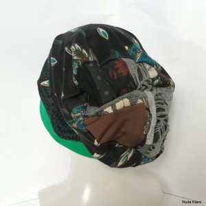 czapka damska kolorowa z patchworkowa góra