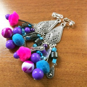 klipsy etno boho pompony folk