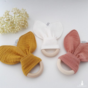 drewniany gryzak, gryzak z drewna, ringi drewniane, gryzak z uszami