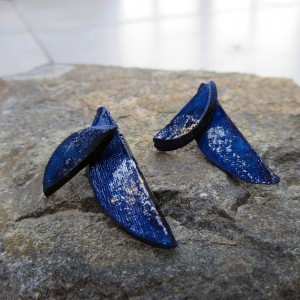 KOLCZYKI GEOMETRYCZNE PODWÓJNE NIEBIESKIE