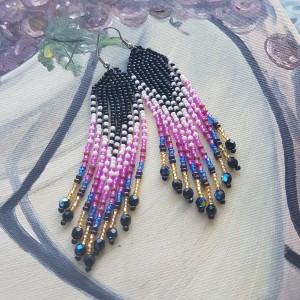 Kolczyki Fredzle Rozowo Czarne