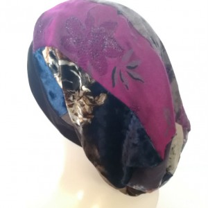 czapka damska szyta patchworkowo wiosenna na podszewce handmade