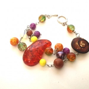 bransoletka etno boho kolorowa duża