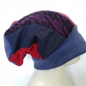 czapka patchworkowa na podszewce damska wiosenna