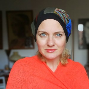 czapka patchworkowa na podszewce damska wiosenna- jesienna