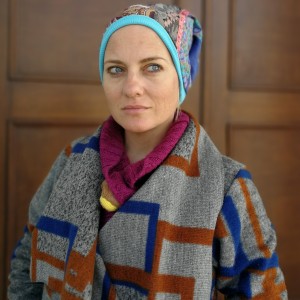 czapka patchworkowa na podszewce damska wiosenna- jesienna