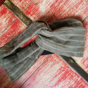 opaska turbanowa lniana w brązach wiosenna