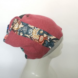 czapka patchworkowa na podszewce damska wiosenna- jesienna