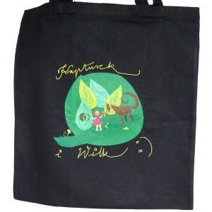 Bawełniana torba na zakupy z nadrukiem autorskiej grafiki "Czerwony kapturek"