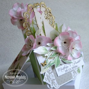 Personalizowana pamiątka ślubu Jabłonie, kartka w pudełku