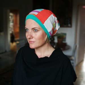 czapka damska smerfetka szyta patchworkowy