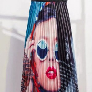 plisowana spódnica rozmiar M motyw kobieta