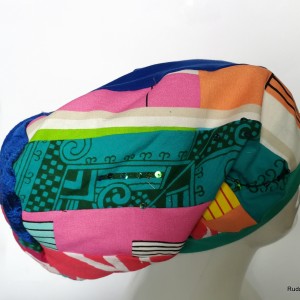 czapka damska patchworkowa na podszewce