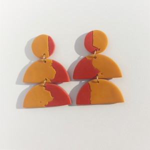 kolczyki ceglany i ochra