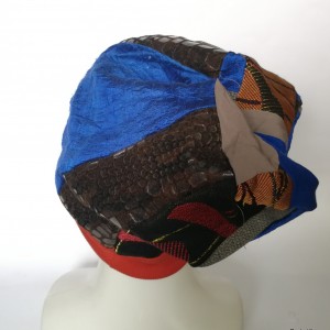 czapka damska smerfetka, szyta patchworkowy