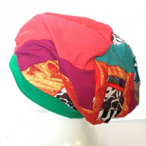 czapka damska smerfetka szyta patchworkowy