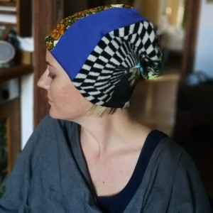 czapka damska patchworkowa dobra na codzienne noszenie