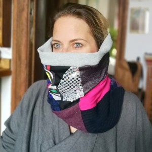 komin patchworkowy na podszewce miękki