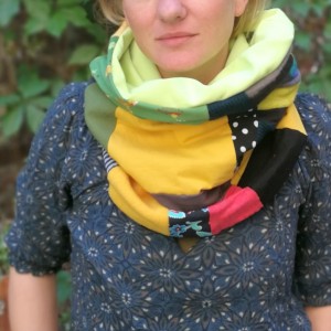 komin patchworkowy na podszewce miękki