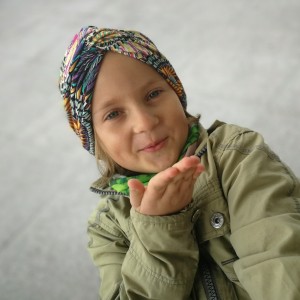 turban niebieski letni rozmiar