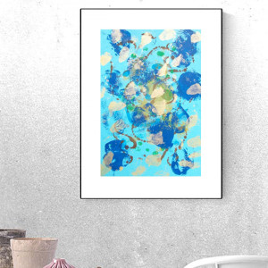 abstrakcyjna grafika na ścianę, minimalizm rysunek A3, ręcznie malowana abstrakcja do domu, nowoczesny rysunek 30x40, grafika do loftu, minimalizm obrazek