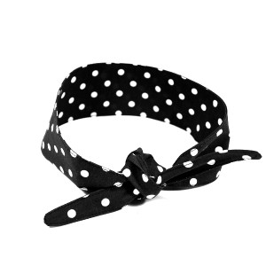 Opaska pin up retro Czarna w białe grochy