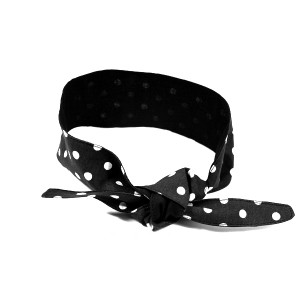 Opaska pin up retro Czarna w białe kropy