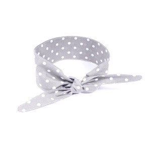 Opaska pin up retro Jasnobeżowa w białe grochy